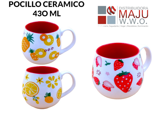 Pocillo Ceramico De 430Ml Y 306G Con Estampad