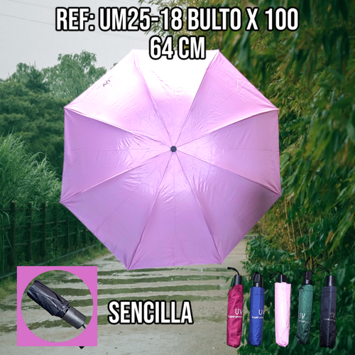 Sombrilla Elegante Varios Colores Con Forr