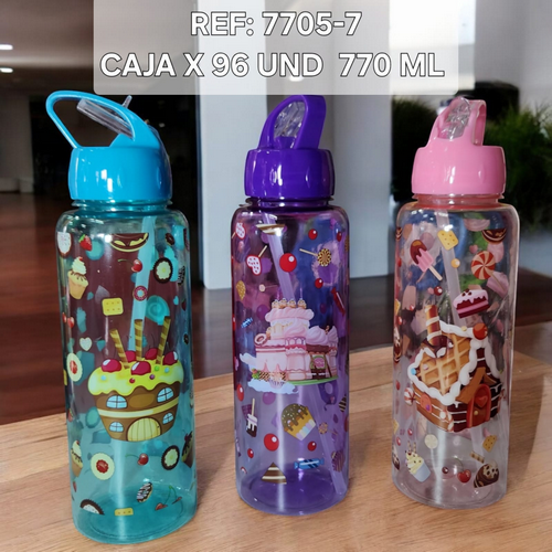 Botilo 770 Ml Cuadrado Decoracion Cup Cake