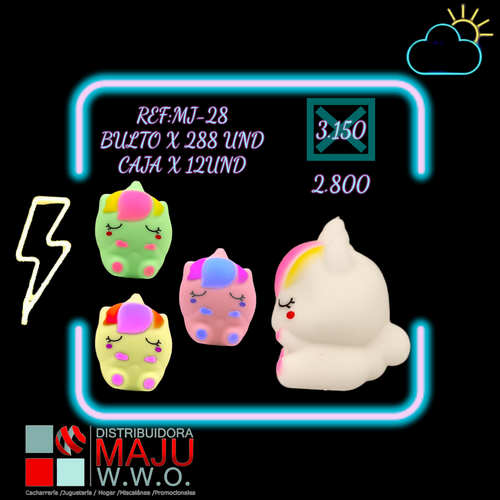 Squeeze De Unicornio En Colores Varios Caja