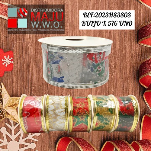 Cinta Navideña Estampada Cajax24Pcs Sur