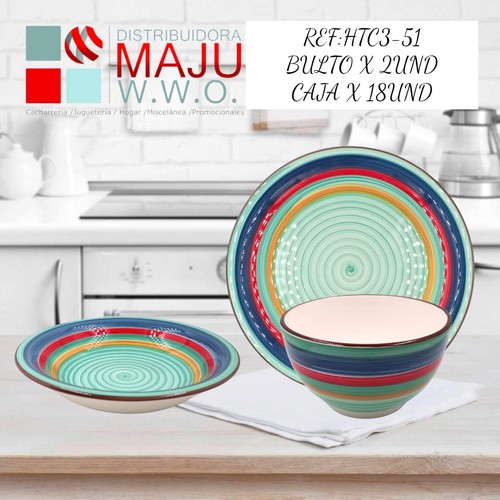 Vajilla De 18 Pcs 6 Puestos Color (Multico