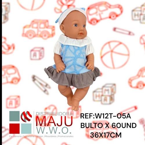 Muñeco Para Niñas Con Ropa Algodon 36X17