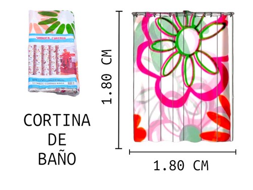 Cortina Para Baño De Peva 180X180Cm Estampa