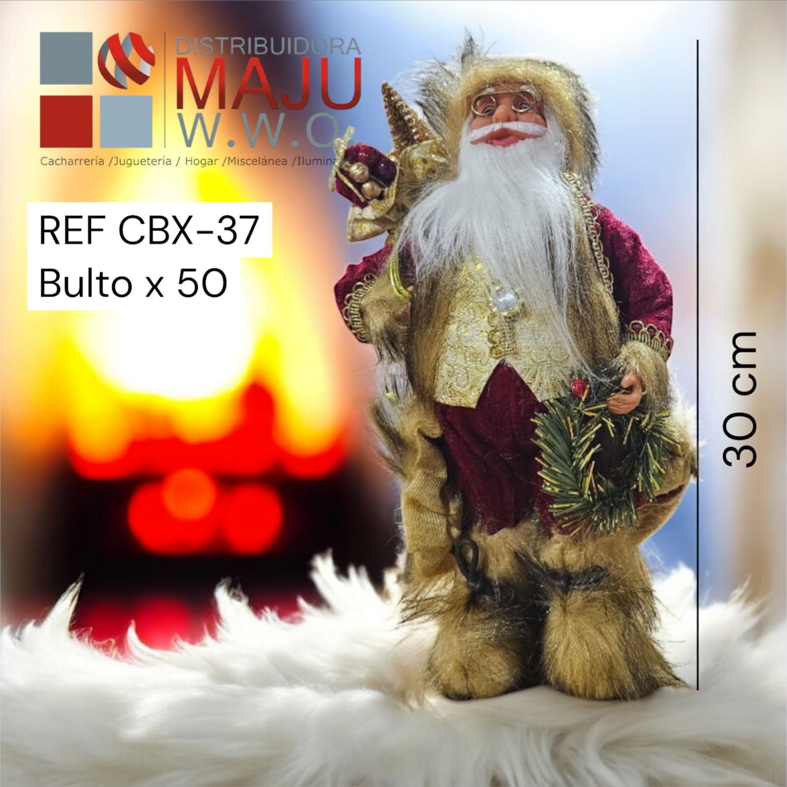 Muñeco De Navidad Santa Con Chaleco Y Coron