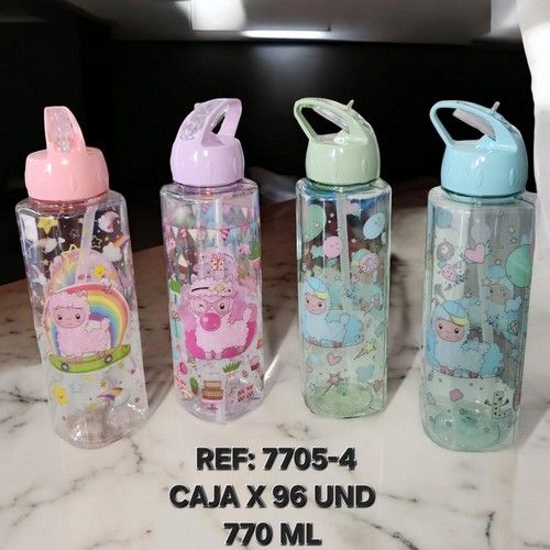 Botilo 770 Ml Cuadrado Llama Tierna