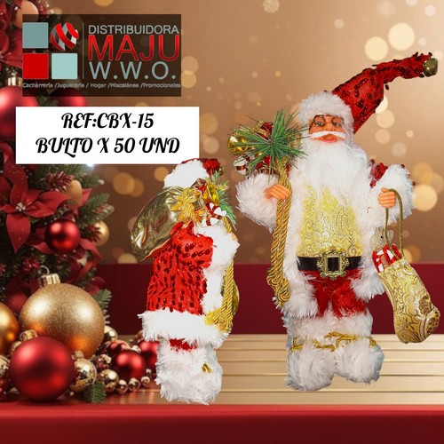 Papa Noel Peque?O Lentejuelas Rojas 35X20Cm