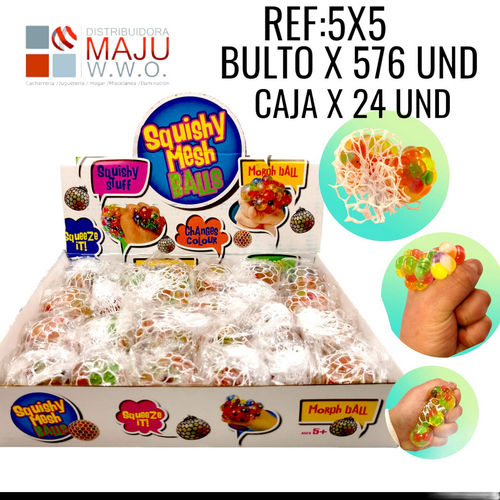 Squishy Biogel En Malla Blanca Caja X24Pcs {Do