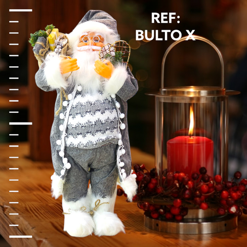 Muñeco De Navidad Santa Colores Gris Blanco