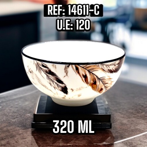 Tazon Ceramico Plumas De 320 Ml