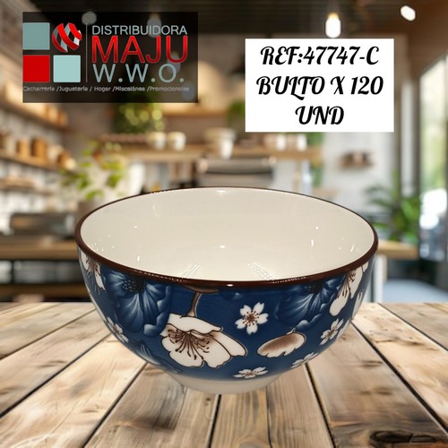 Tazon Ceramico Con Estampados Florales De
