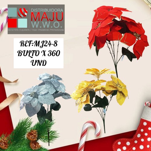 Pin Decoracion Navidad Flores Colores Retro