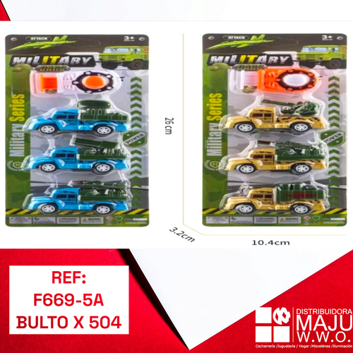 Set De Carros Militares Pcs 3 Y Lanzador
