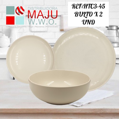 Vajilla De 12Pcs Blanco (Sopero, Seco, Pos