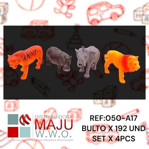 Animales Salvajes En Bolsa X4Pcs Elefante,