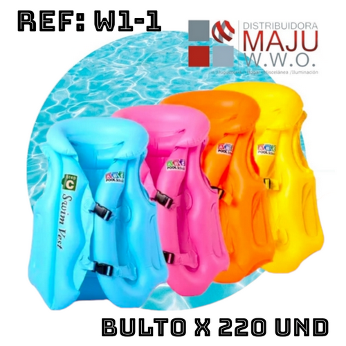 Chaleco De Piscina Con Seguros Colores Varios