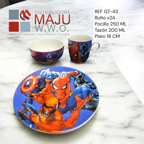 Vajilla Infantil 3 Set Estampado Spider -250