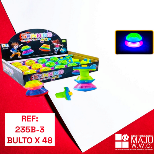 Juguete Trompo Con Luces Con 12 Pcs