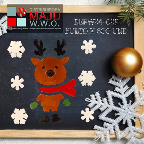 Sticker Navidad Rodolfo El Reno Copos 25Cm