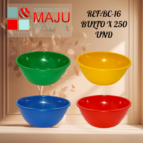 Coca Plastica Tazon De 1600Ml En Colores Y D