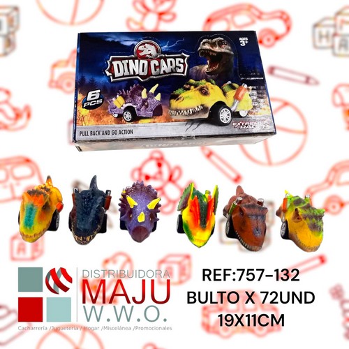 Dinocarros A Cuerda Modelos Varios Caja X6