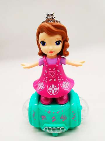 Zx-378-3 Muñeca Princesa En Patineta Con Luz Y Son