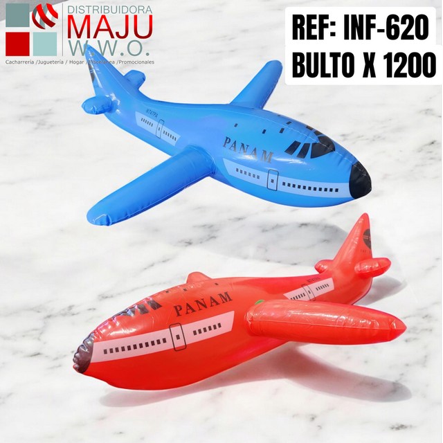 Avion Inflable Colores Rojo/Azul