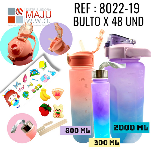 Botilo X 3 Anodizado Degrade 2000,800,300M