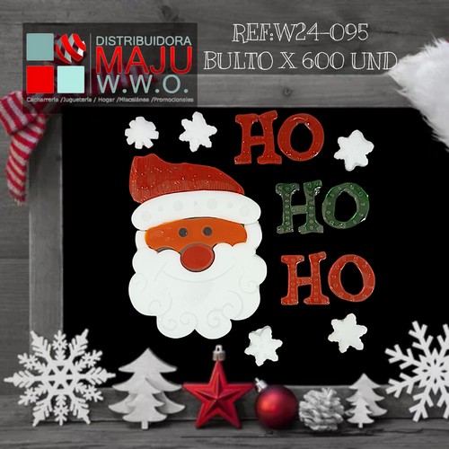 Sticker Navidad Santa Estrellas Ho Ho Ho 2