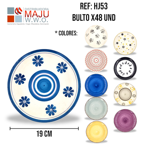 Plato Ceramico Pando Redondo Pequeño Multicol