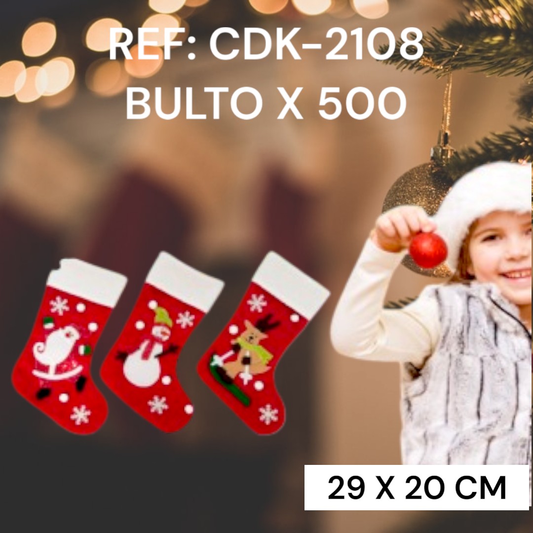 Decoracion Navidad Calcetin Navideño Con