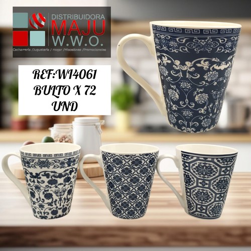 Pocillo Corneta Con Diseños Florales De 300