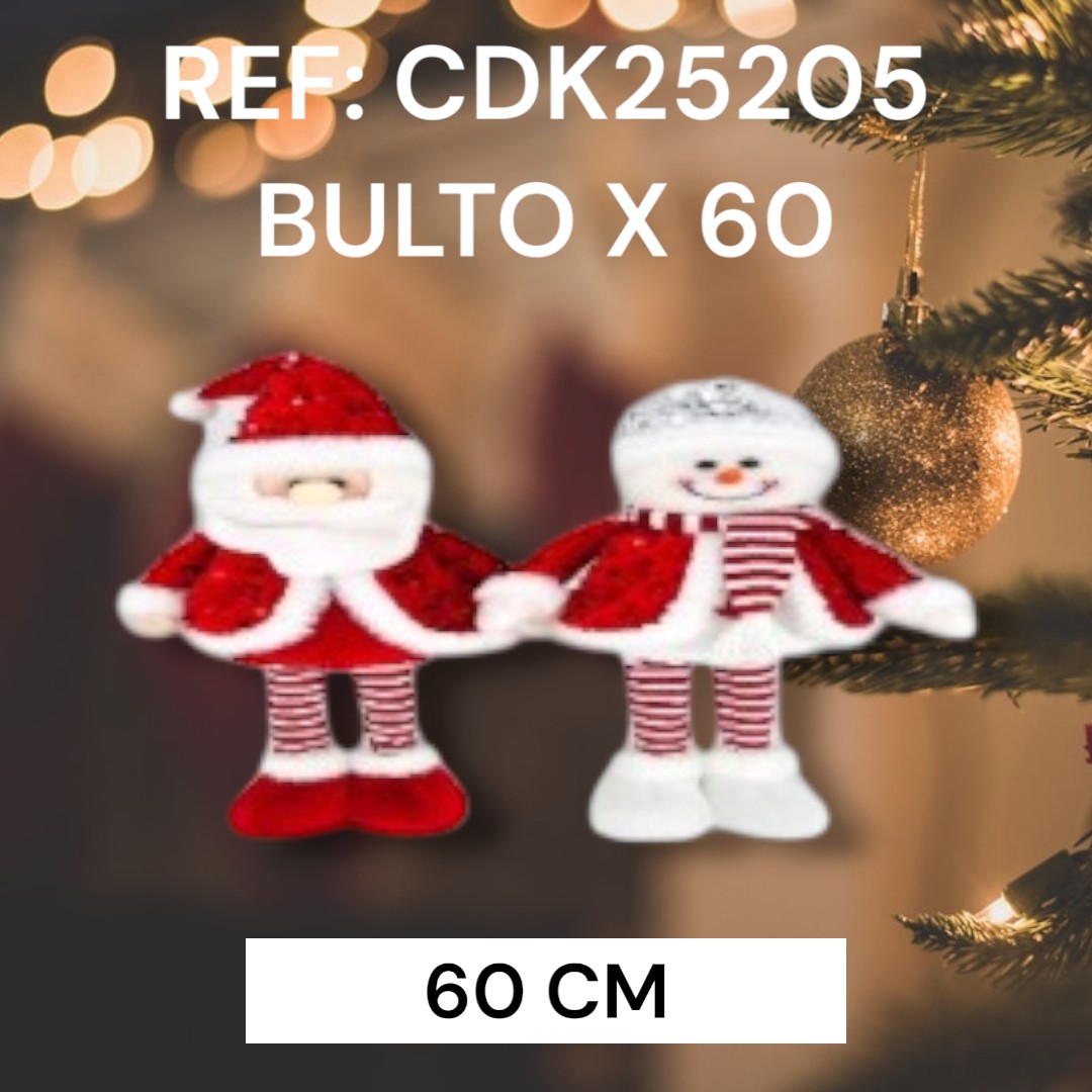 Muñecos De Navidad Santa Y Snowman Con Len