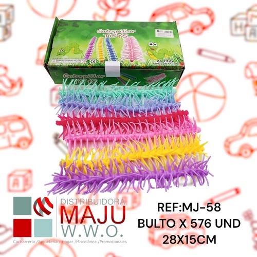 Squeeze Cienpies Peludo Colores Caja X24Pcs