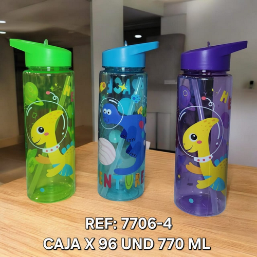Botilo 770 Ml Redondo Decoracion Dinosaurio
