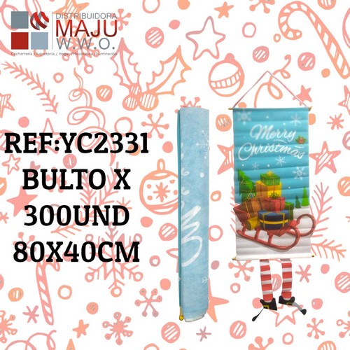 Yc-2331 Afiche Con Mensaje De Navidad Ypies Colgan