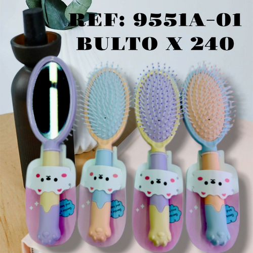 Peine De Cabello Con Espejo Colores Metal