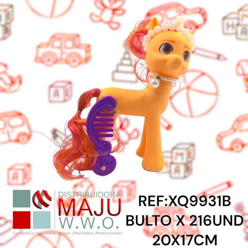 Unicornio Con Cabellera Y Collar En Caja C