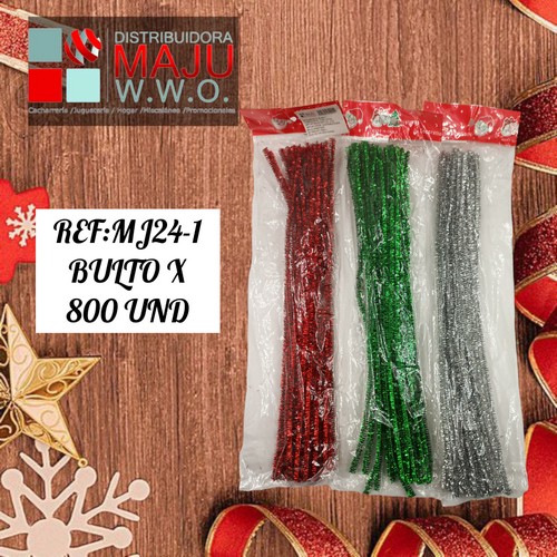 Chelines Navideños Rojo Y Plata