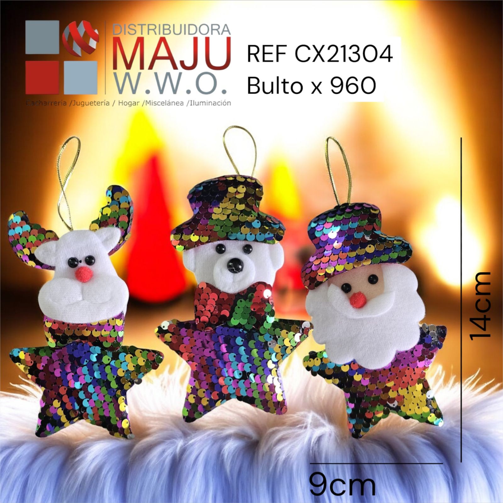 Decoracion Navideña Santa, Snowman, Reno Y