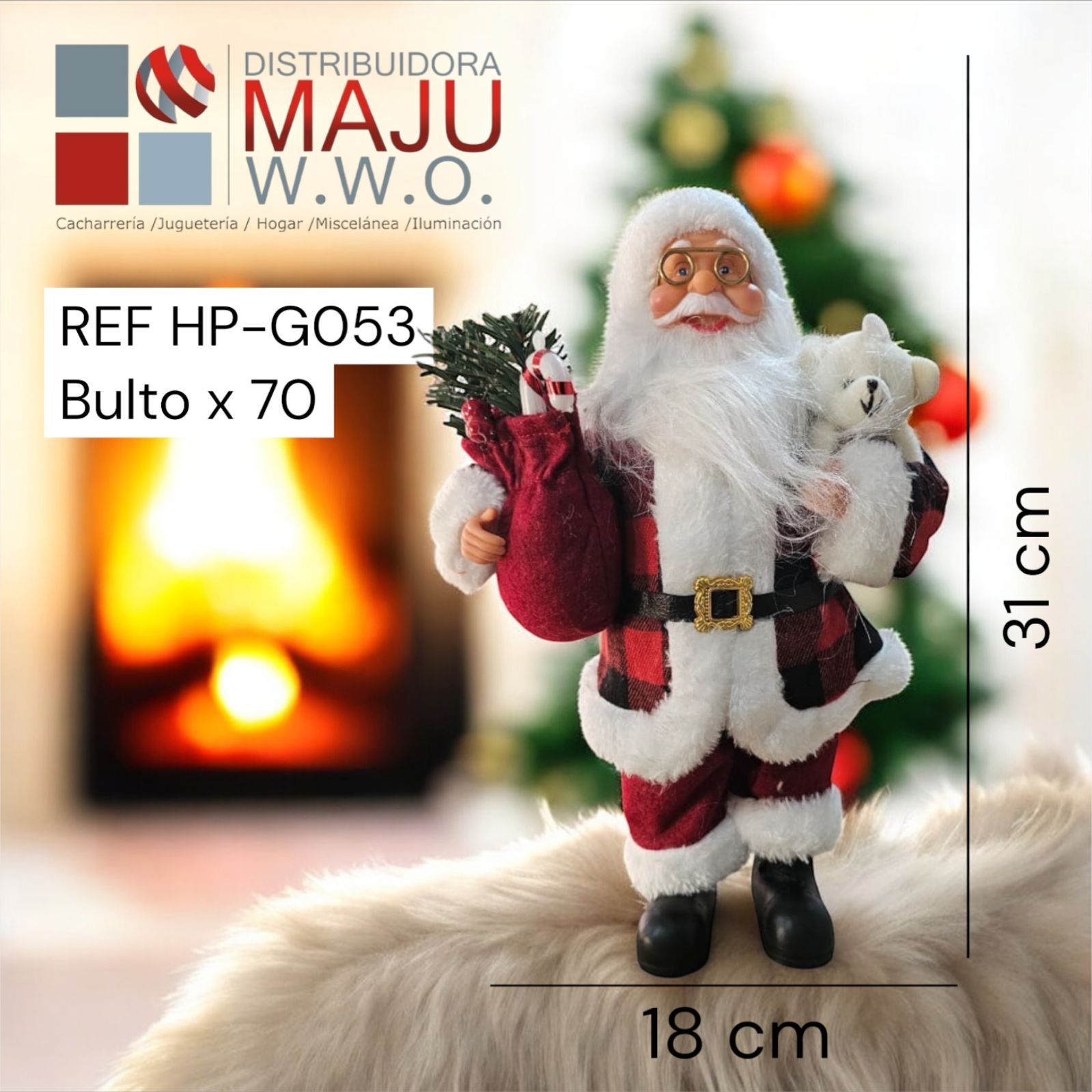Muñeco De Navidad Santa Con Saco Rojo De R