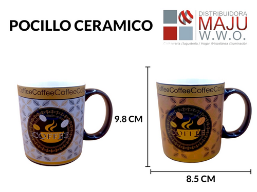 Mug Ceramico Coffee Colores Metalizados Con