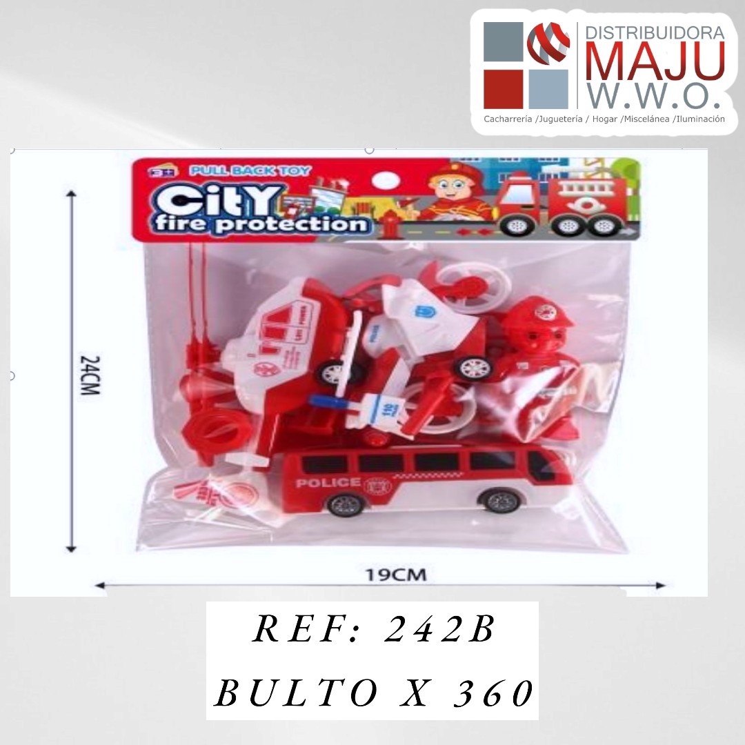 Juguete Set Medios De Transporte Bombero