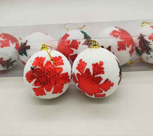 20Ad-280 Bola Navidad X 7 Con Textura De Bolitas