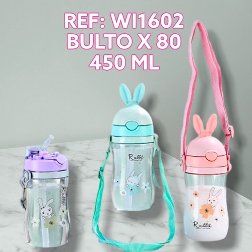 Botilo Tema De Conejos 3 Colores 450 Ml