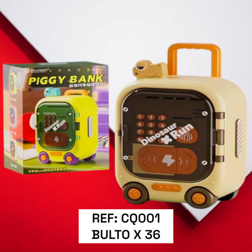 Juguete Marron Banco Dinosaurio Con Puerta M