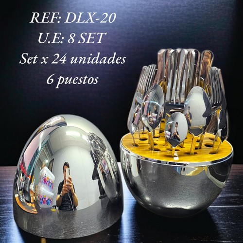 Juego De Cubiertos Plateado Con Cubiertero