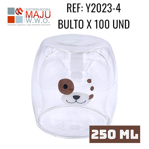 Y2023-4 Vaso Oso Ojo Cafe 250Ml {Do854}