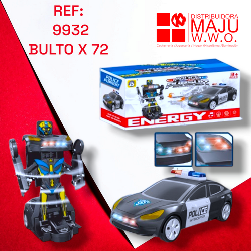 Juguete Transformer Policia Con Luces Y Sonid