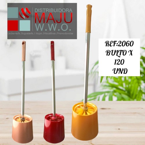 Cepillo De Ba?O Mango Metalico Con Base Redon